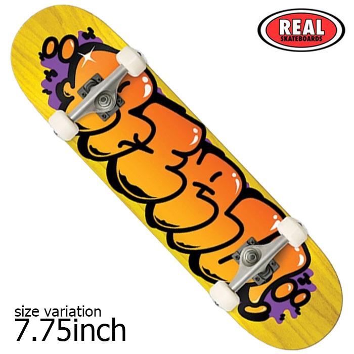 スケートボード REAL 7.75インチ コンプリート REAL（REXXAM） REAL コンプリート BUBBLE LETTERS 7.75 inch デッキ