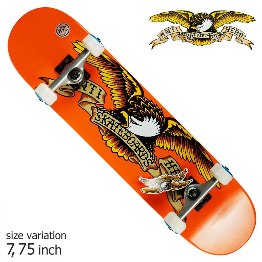 ANTIHERO CLASSIC EAGLE COMPLETE ORANGE 7.75 inch Skateboard