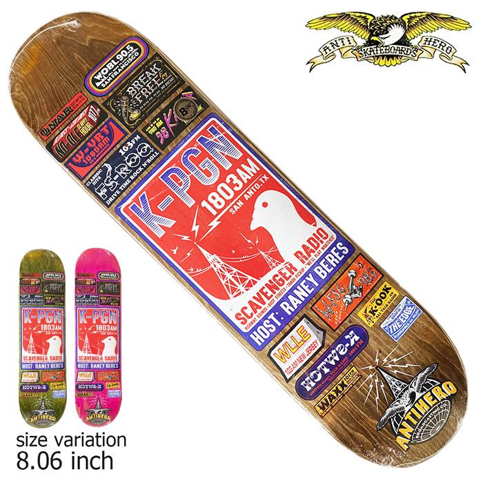 ANTIHERO RANEY BROADCASTING 8.06 inch DECK GREEN BROWN PINK スケートボード スケボー  デッキ SKATEBOARD アンタイ ヒーロー アンチ ヒーロー :sd1539:CRASS ONLINE STORE - 通販 -