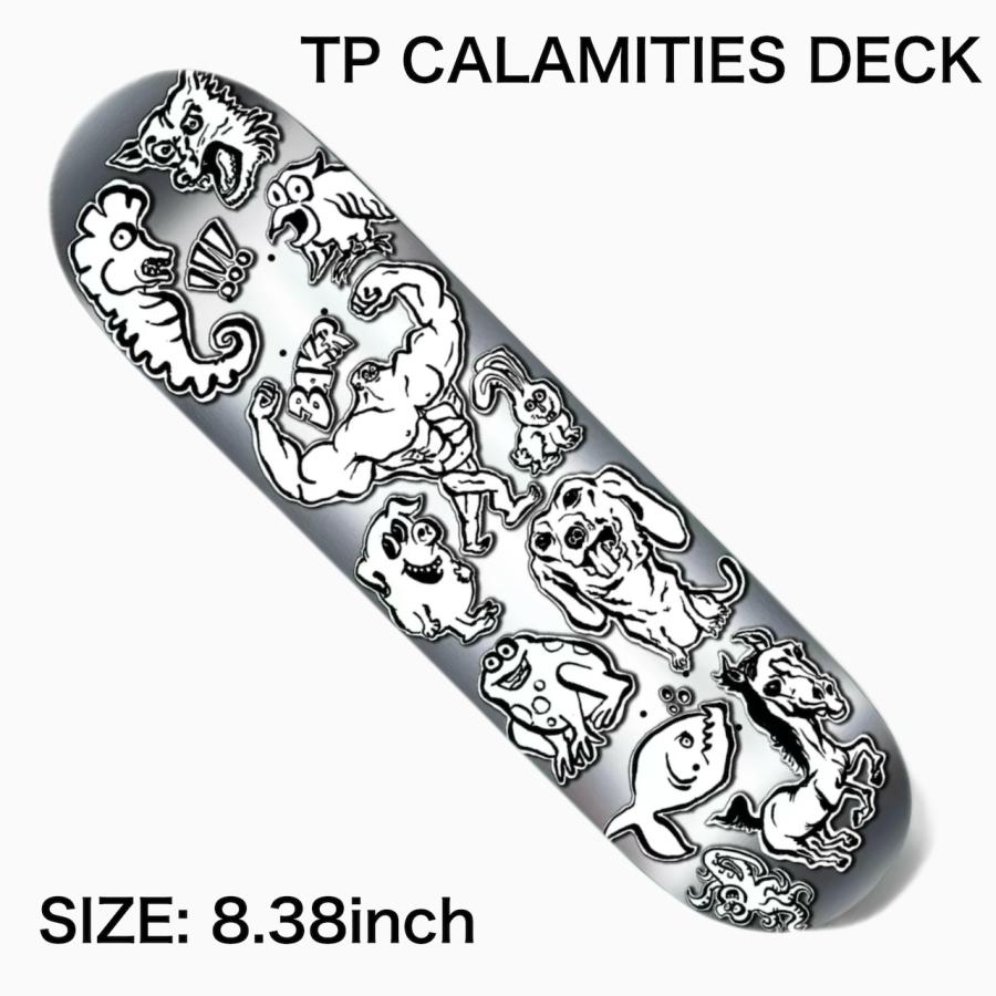 【正規品】BAKER スケートボードデッキ グレー文字デザイン BAKER（ベイカー） ベーカー デッキ スケボー 板 CALAMITIES DECK 8.25