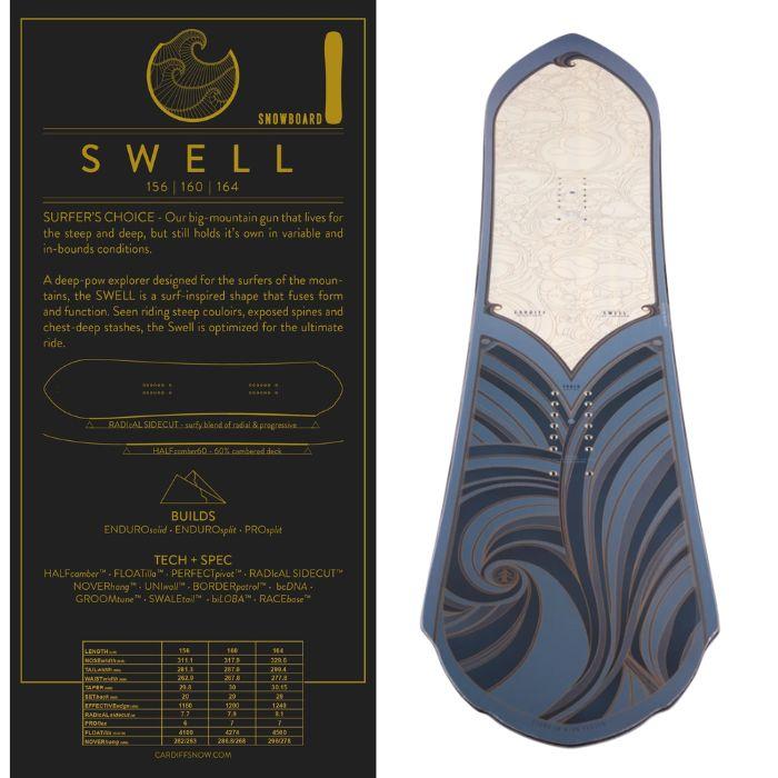 25-26 CARDIFF SNOWCRAFT SWELL ENDURO SOLID BOARD 156cm 160cm