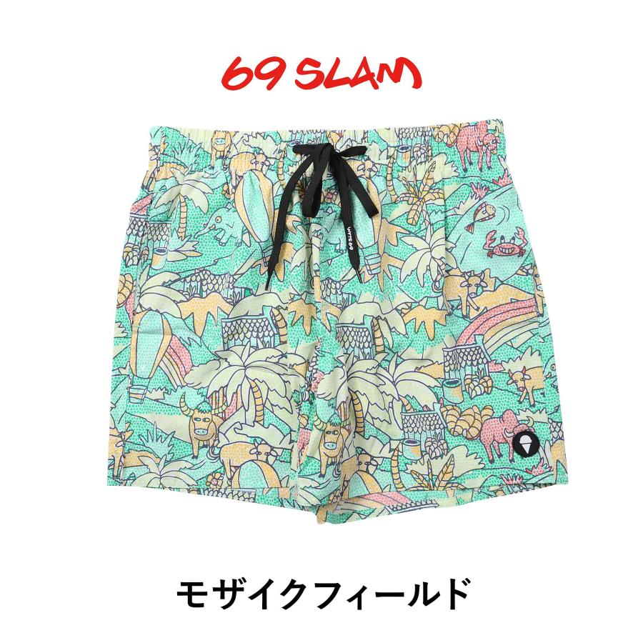 ロックスラム サーフパンツ メンズ 69SLAM 水着 ハーフパンツ 紳士 ハーフパンツ 水陸両用 水着 海パン 海水浴 アウトドア 旅行 アニマル柄 花柄 ブランド｜crazyferret｜06