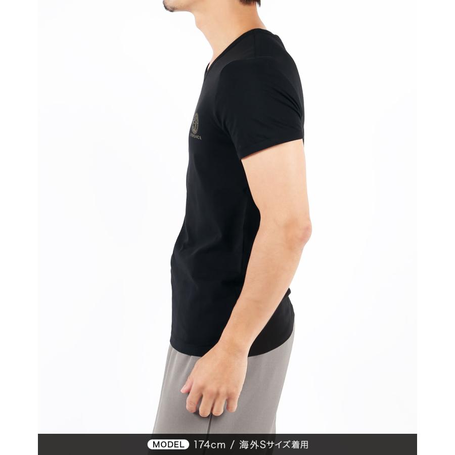 VERSACE（ヴェルサーチェ） Tシャツ メンズ 半袖 VERSACE Vネック 綿