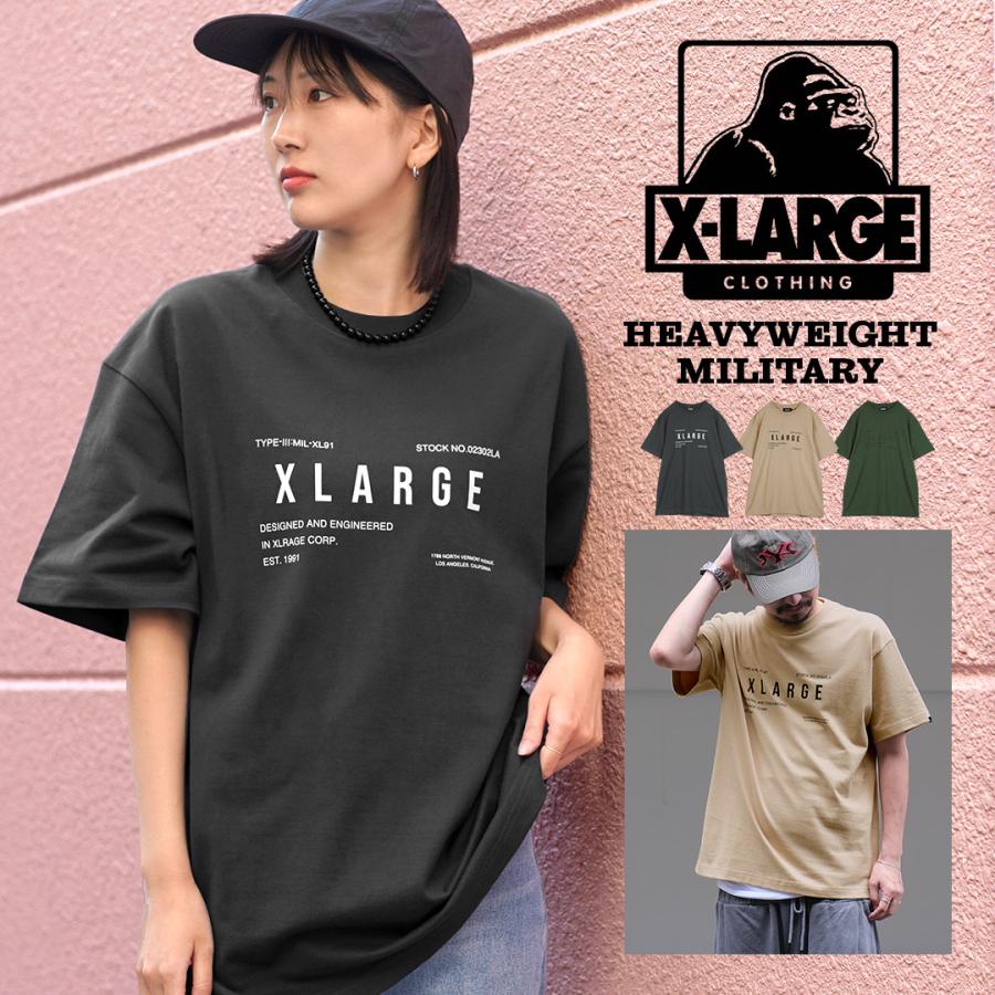 XLARGE Tシャツ メンズ HEAVYWEIGHT MILITARY 半袖 エクストララージ X