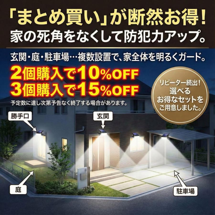 LED ソーラーライト クリップ 人感センサー 省エネ 白色/暖色 屋外