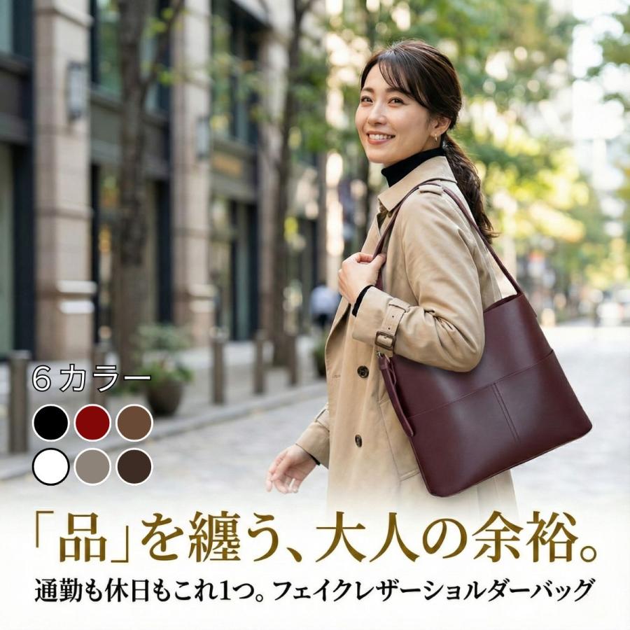 ショルダーバッグ レディース 大きめ 斜め掛け 肩掛け 大容量 軽量 軽い 通勤 通学 ショルダー バッグ 無地 合皮 フェイクレザー ポーチ付き ショルダーバッグ レディース 大容量 軽量 ショルダー ワンショルダー
