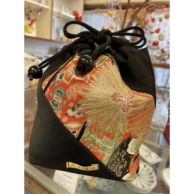 ハンドメイド◇着物・帯リメイク巾着 黒 : Crea(クリエ) - 通販