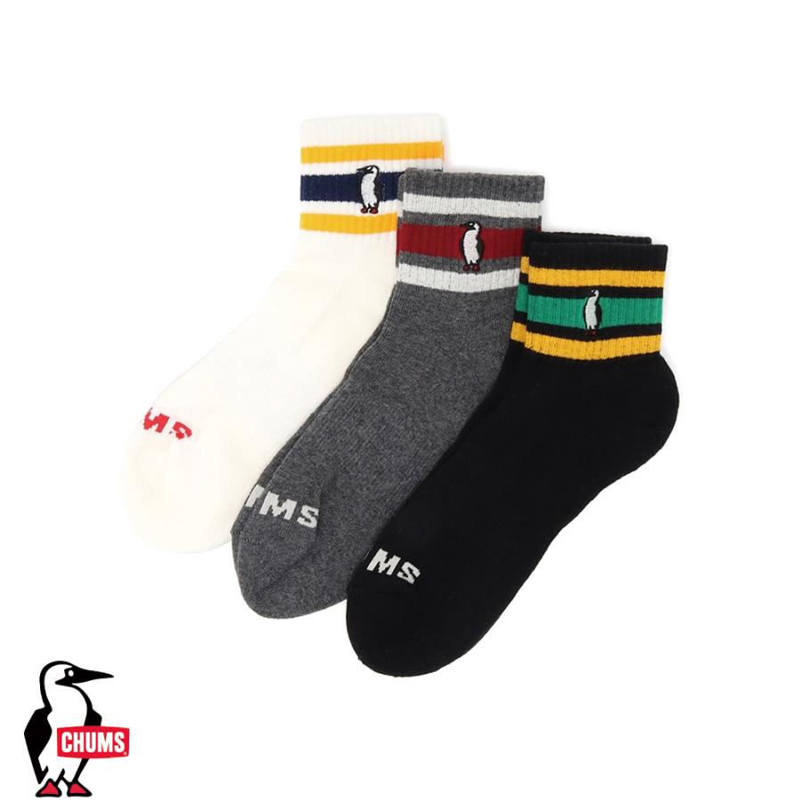 チャムス CHUMS正規品 3Pボーダークルーソックス 靴下  3足セット 3Pack  抗菌防臭加工 CH06-1131 | CHUMS