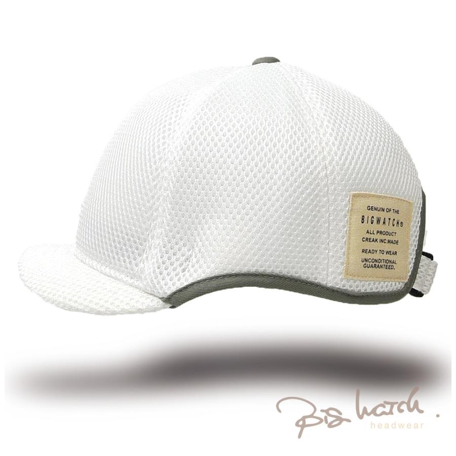 【公式】BIGWATCH 大きいサイズ 帽子 メンズ アンパイアラウンド メッシュ キャップ  ホワイト グレー C-39R つば 短い ビッグワッチ正規品 UVカット | 