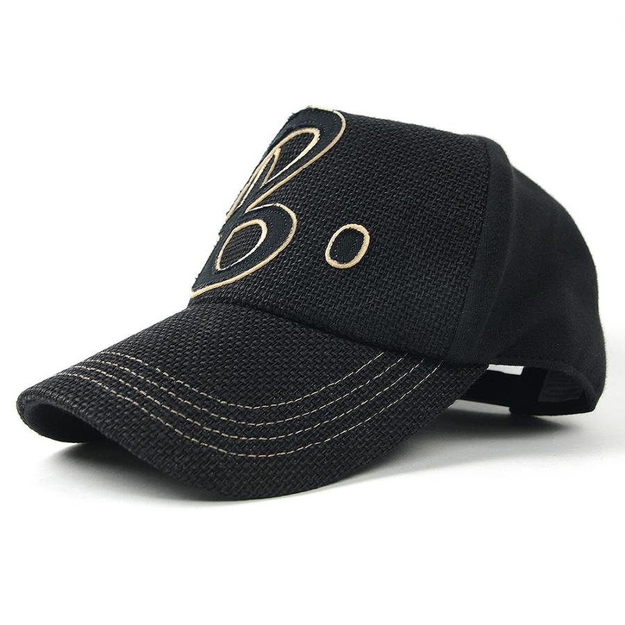 人気No.1 が大特価！ 公式 BIGWATCH 大きいサイズ 帽子 XL メンズ ヘンプコットン UVケア オールブラック黒 ワッペンキャップ キャップ ビッグワッチ正規品