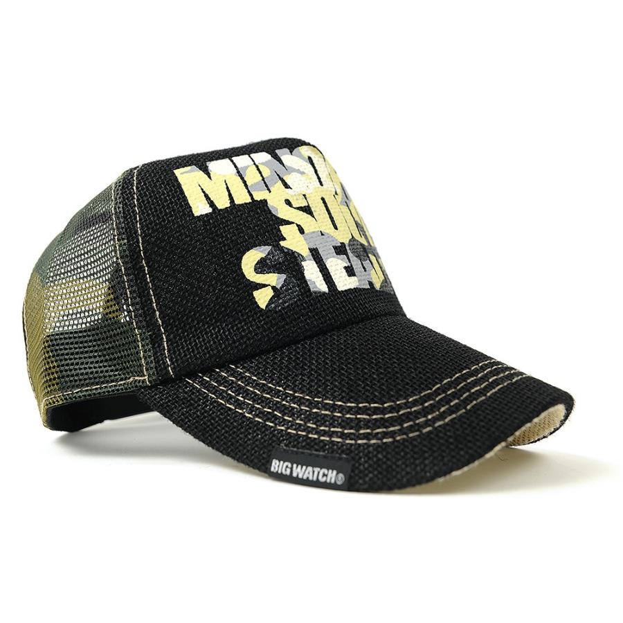 【公式】BIGWATCH 大きいサイズ 帽子  キャップ ヘンプ キャップ ブラック カモ柄 メッシュキャップ 迷彩  CP-01K ビッグワッチ正規品  UVカット |  | 01