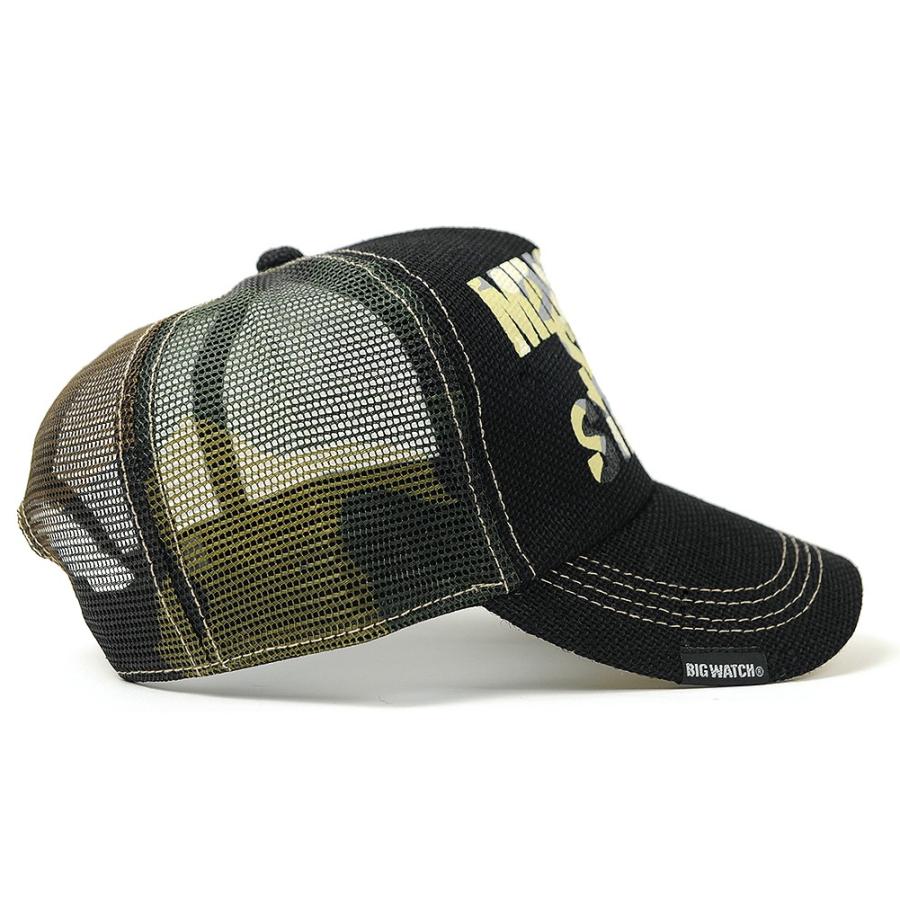 【公式】BIGWATCH 大きいサイズ 帽子  キャップ ヘンプ キャップ ブラック カモ柄 メッシュキャップ 迷彩  CP-01K ビッグワッチ正規品  UVカット |  | 03