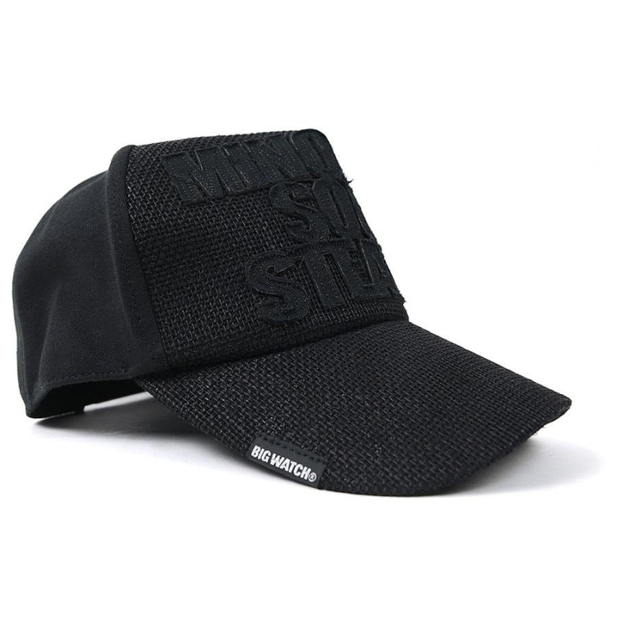【公式】BIGWATCH 大きいサイズ 帽子  メンズ キャップ ガレージ ヘンプ コットンキャップ オールブラック 黒   ビッグワッチ正規品/ UVカット |  | 01