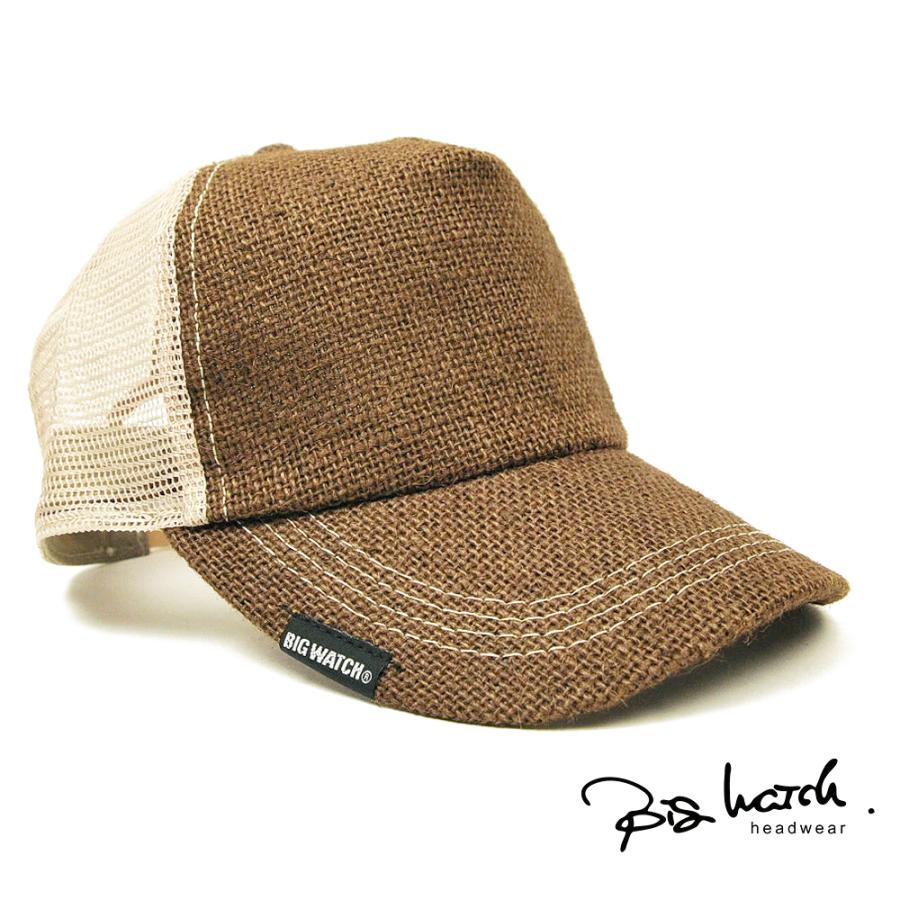 【公式】BIGWATCH 大きいサイズ 帽子   メンズ  無地 ヘンプ メッシュ キャップ  ビッグワッチ正規品 ブラウン/ベージュ CPM-10 アメカジ  UVカット |  | 01