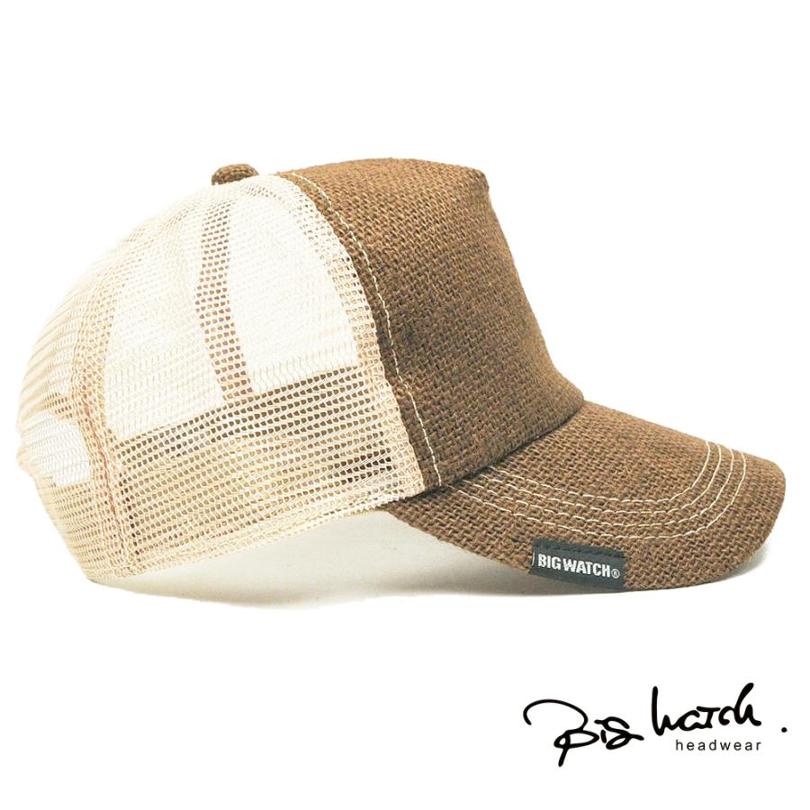 【公式】BIGWATCH 大きいサイズ 帽子   メンズ  無地 ヘンプ メッシュ キャップ  ビッグワッチ正規品 ブラウン/ベージュ CPM-10 アメカジ  UVカット |  | 03