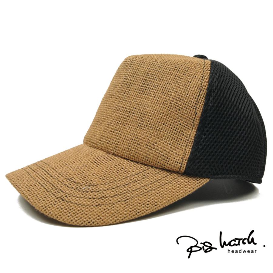 【公式】BIGWATCH メンズ 大きいサイズ 帽子 ヘンプメッシュ キャップ ベージュ/ブラック CPM-30 春 夏 秋 | 