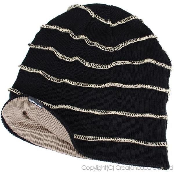 【公式】BIGWATCH 大きいサイズ 帽子 メンズ ニット帽子 ボーダー  ブラック ブラック  UVカット |  | 02