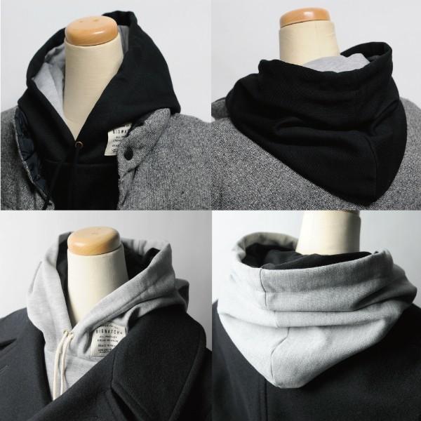 【公式】BIGWATCH 大きいサイズ 帽子  スウェット フードウォーマー  ビッグワッチ正規品  メンズ フード付き ネックウォーマー ブラック MIXグレー UVカット |  | 06