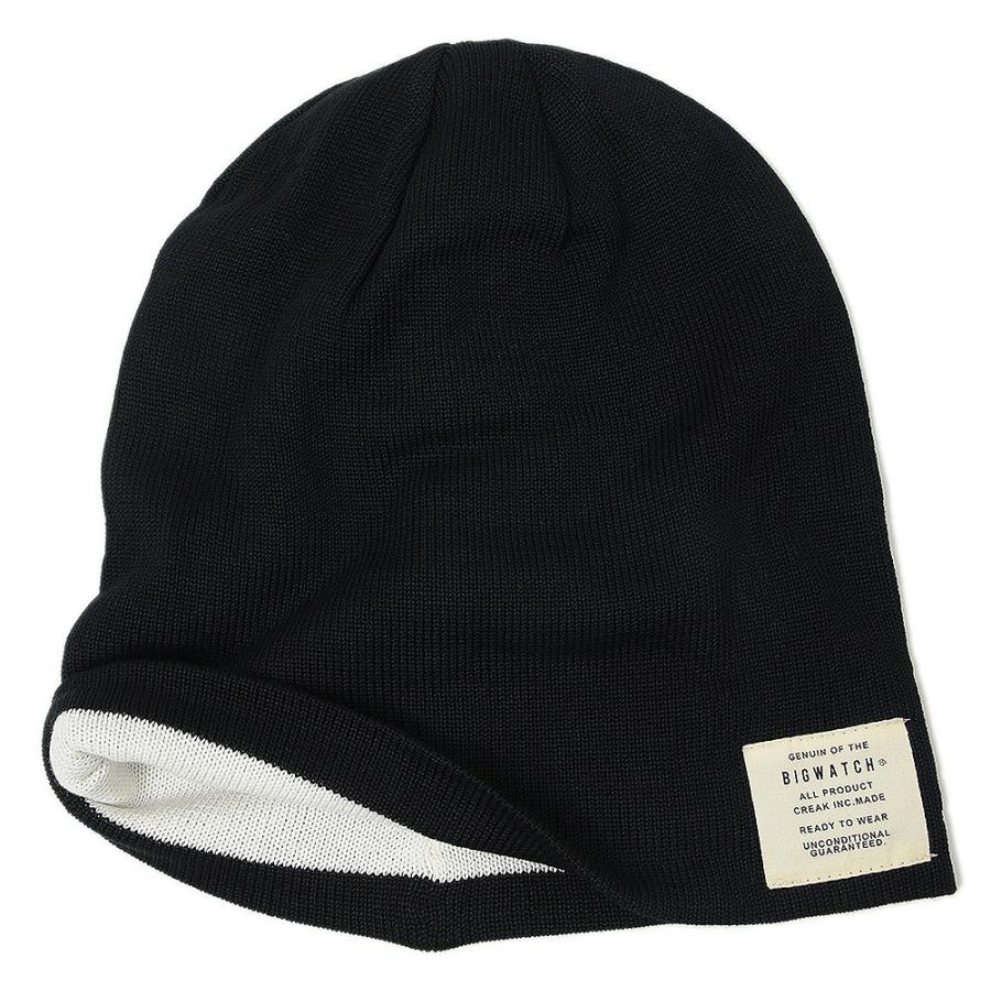 【公式】BIGWATCH 大きいサイズ 帽子  リバーシブル ブラック ホワイト  メンズ ニット帽子 ニットキャップ   ビッグワッチ正規品  リバーシブル P-01｜creak-net｜04