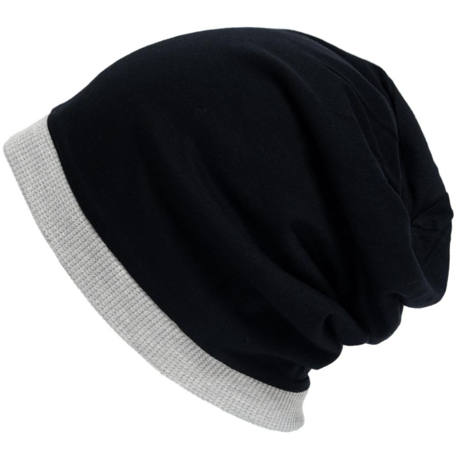 【公式】BIGWATCH 大きいサイズ 帽子  ニットキャップ サーマルリバーシブル MIXグレー/ブラック ビッグワッチ正規品  P-12 UVカット |  | 01