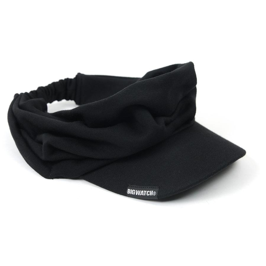 【公式】BIGWATCH 大きいサイズ 帽子  メンズ ターバンバイザー    ビッグワッチ正規品 ブラック 黒 サンバイザー/ UVカット ゴルフ |  | 01