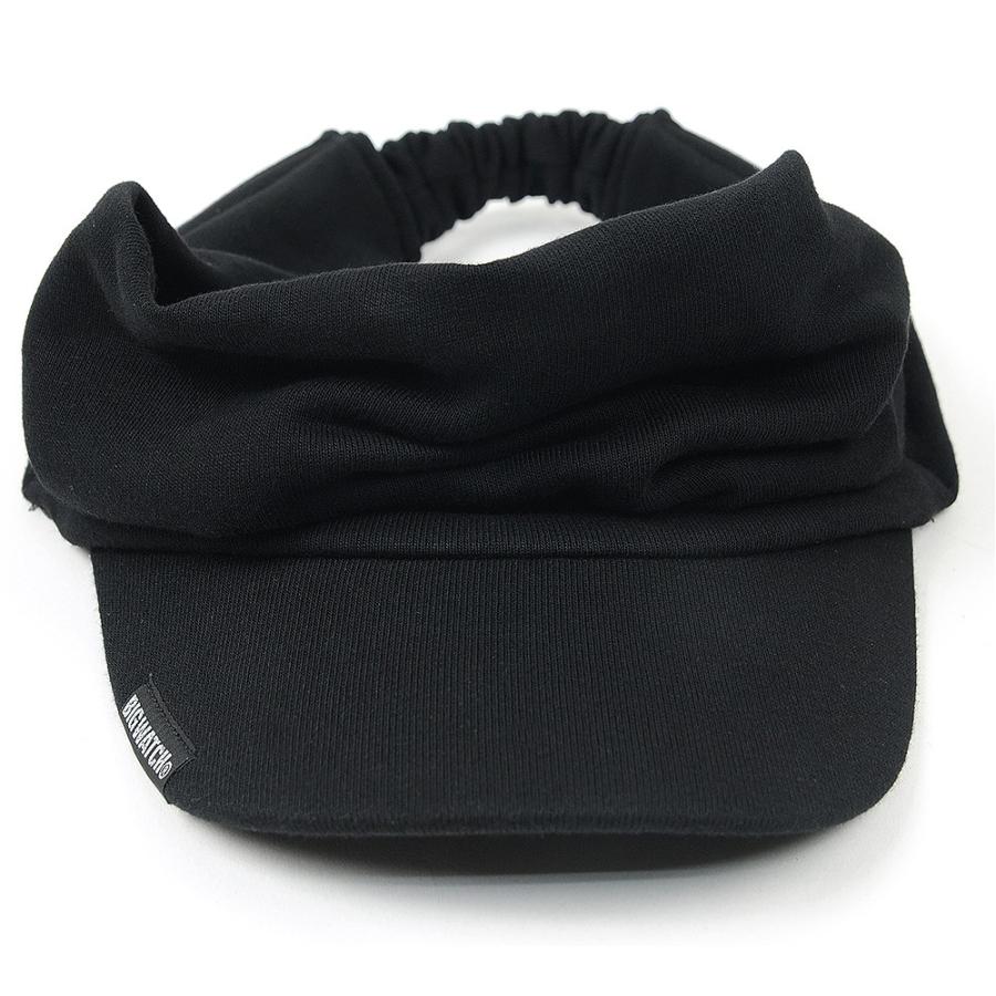 【公式】BIGWATCH 大きいサイズ 帽子  メンズ ターバンバイザー    ビッグワッチ正規品 ブラック 黒 サンバイザー/ UVカット ゴルフ |  | 04