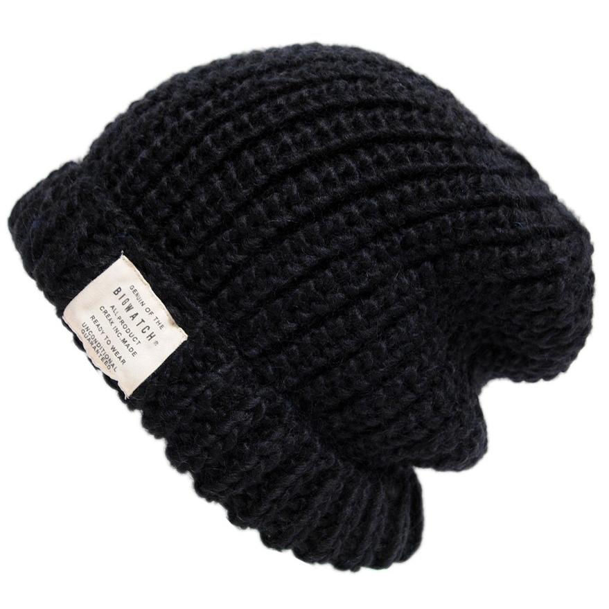 【公式】BIGWATCH 大きいサイズ 帽子  メンズ ニット帽 ウール ロング  ブラック ニットキャップ 厚手    ビッグワッチ正規品 防寒 冬 対策 UVカット