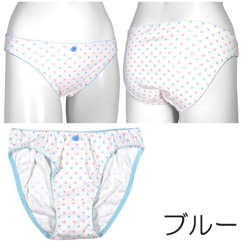 アウトレット セール品] レディース ショーツ 綿95% 水玉ドット柄 日本