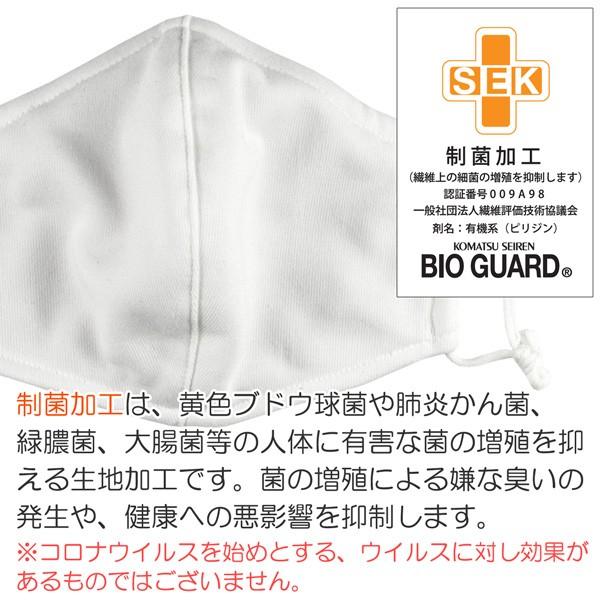 接触冷感 洗える立体布マスク 4枚セット 制菌加工バイオガード 日本製 