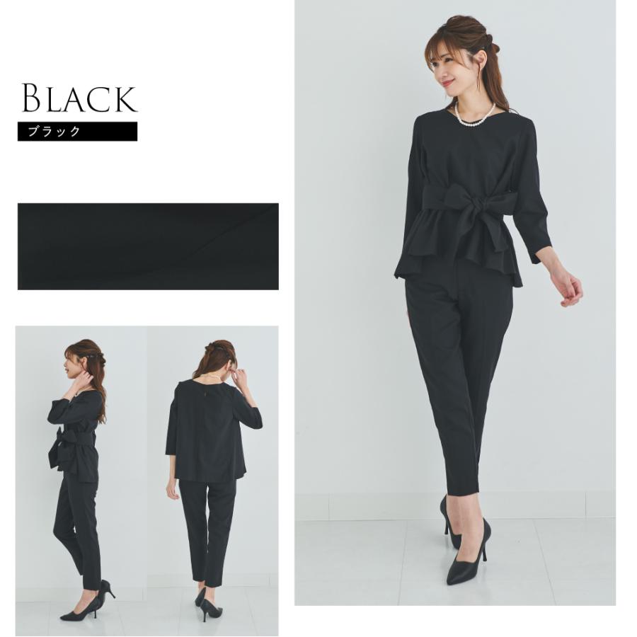 セレモニースーツ ベルトつき フレアトップス 3点セット スーツ  