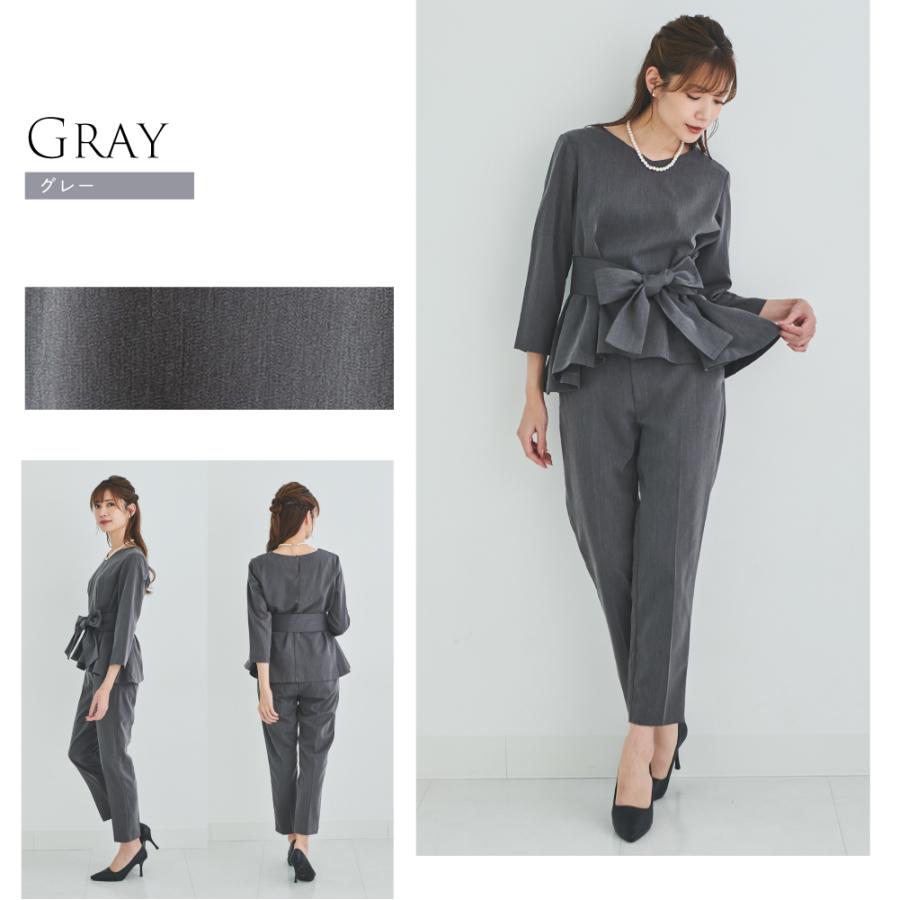 セレモニースーツ ベルトつき フレアトップス 3点セット スーツ  