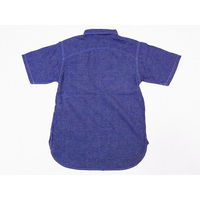 CUSHMAN[クッシュマン] シャンブレーシャツ 25490 半袖 シャンブレーワークシャツ 30's HEADLIGHT MODEL (ブルー)｜cream05｜02