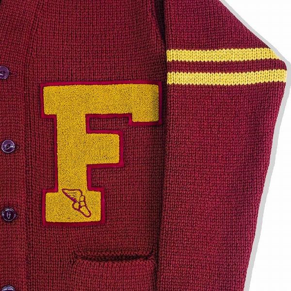 フルカウント FULLCOUNT レタードカーディガン 3008 カーディガン カーデ レタードカーデ 30周年記念モデル Husk Wool Letterman Cardigan 限定(バーガンディー)の画像