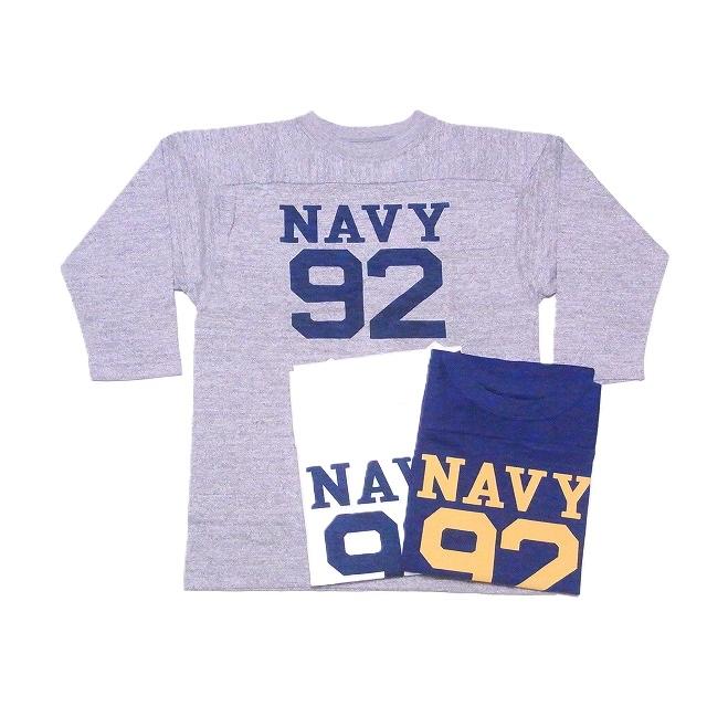 WAREHOUSE（ウエアハウス） フットボールT 4063 NAVY 92 7分袖