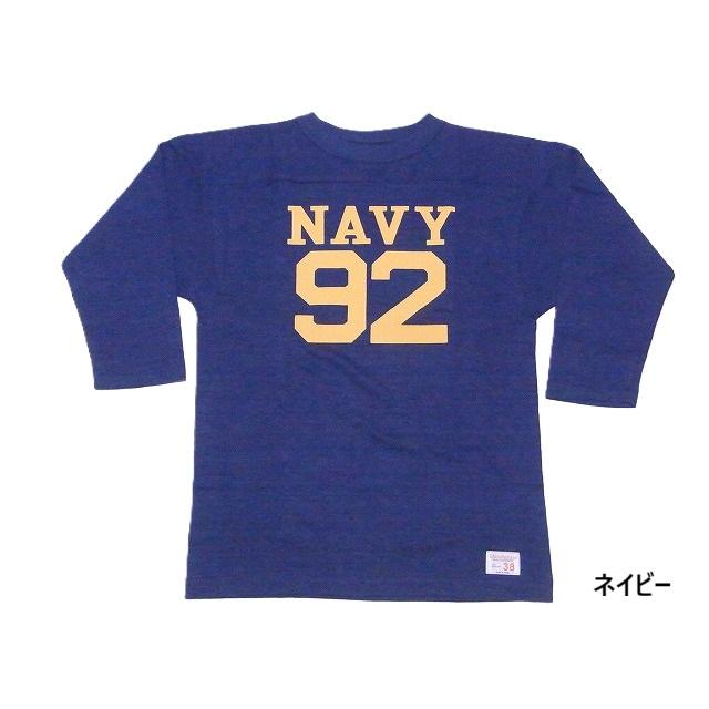 WAREHOUSE（ウエアハウス） フットボールT 4063 NAVY 92 7分袖