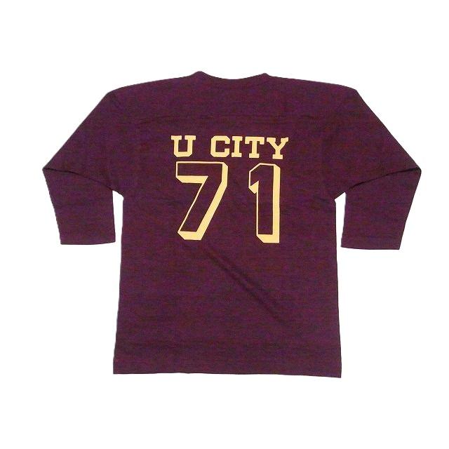 WAREHOUSE ウエアハウス フットボールTシャツ 4063 7分袖 U CITY