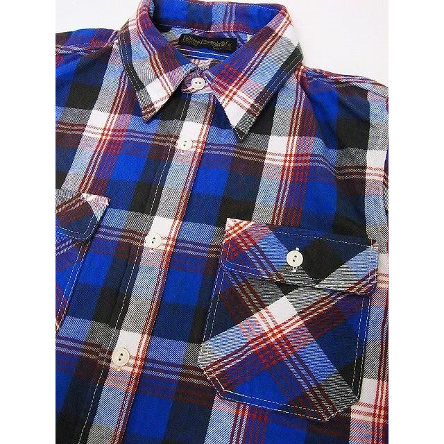 FULLCOUNT[フルカウント] ネルシャツ 4980EX-2 ギャバジンチェック 25周年記念モデル (ブルー×レッド)｜cream05｜03