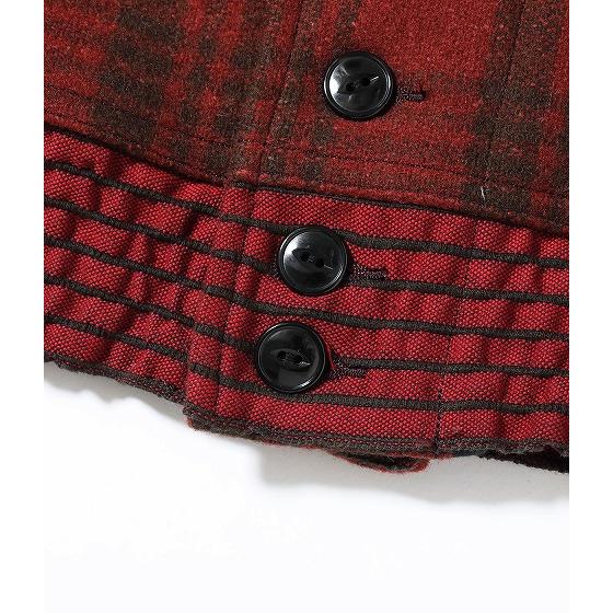 バズリクソンズ Buzz Rickson's BR15752 チェック柄 ショールカラー ウールジャケット JACKET, WOOL, RED PLAID CIVILIAN CONSERVATION CORPS (レッド)の画像