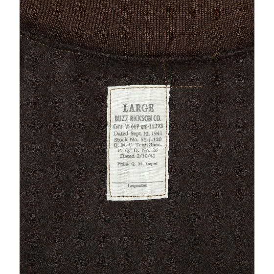 バズリクソンズ Buzz Rickson's タンカース BR15760 ブラウンバージョン パッチポケット タンカースジャケット TANKERS BROWN VERSION PATCH POCKET (ブラウン)の画像