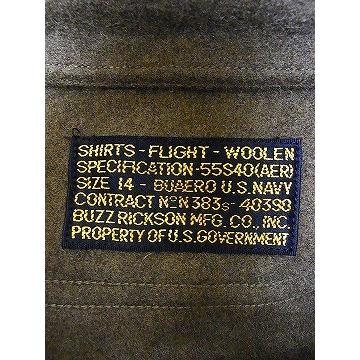 Buzz Rickson's バズリクソンズ ウールシャツ BR27673 CPOシャツ VF-194 RED LIGHTNING 長袖 SHIRTS-FLIGHT-WOOLEN (オリーブ)｜cream05｜06