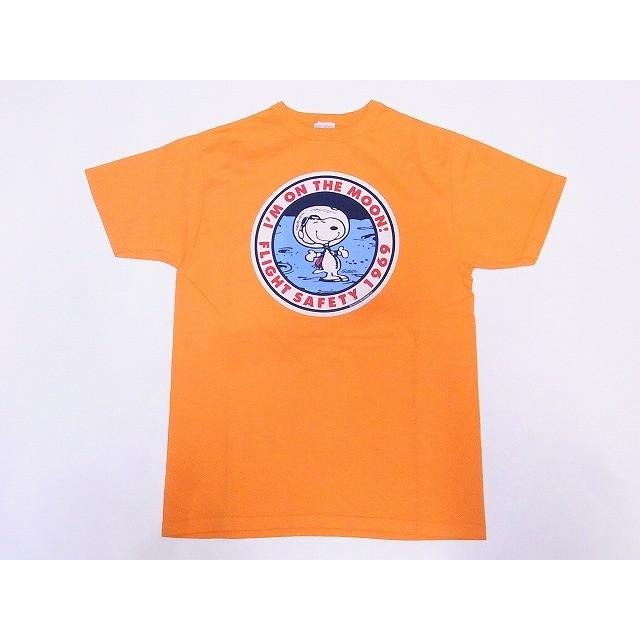 Buzz Rickson's[バズリクソンズ]×PEANUTS[ピーナッツ] Tシャツ スヌーピー BR78423 SNOOPY I'M ON THE MOON! (オレンジ)｜cream05
