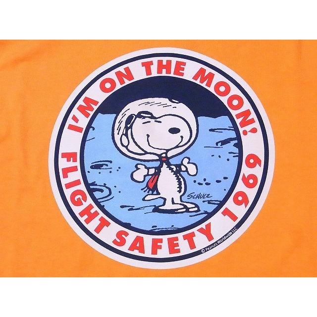 Buzz Rickson's[バズリクソンズ]×PEANUTS[ピーナッツ] Tシャツ スヌーピー BR78423 SNOOPY I'M ON THE MOON! (オレンジ)｜cream05｜03