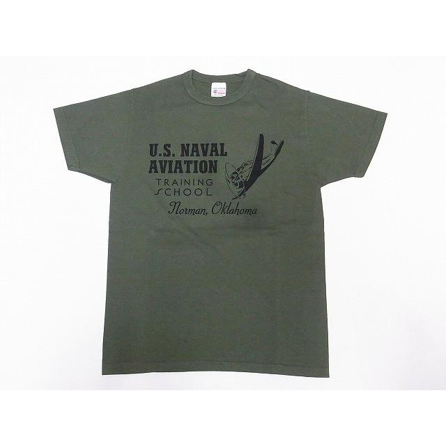 Buzz Rickson's バズリクソンズ Tシャツ BR78450 U.S.N. AVIATION TRAINING SCHOOL (オリーブ)｜cream05
