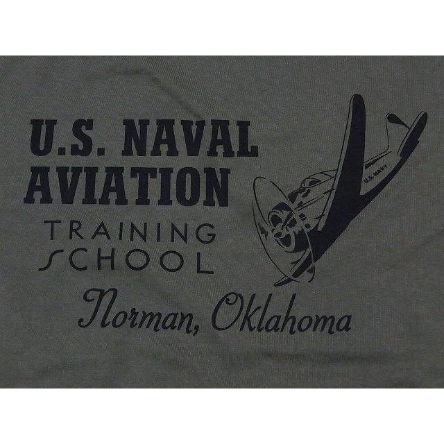 Buzz Rickson's バズリクソンズ Tシャツ BR78450 U.S.N. AVIATION TRAINING SCHOOL (オリーブ)｜cream05｜03