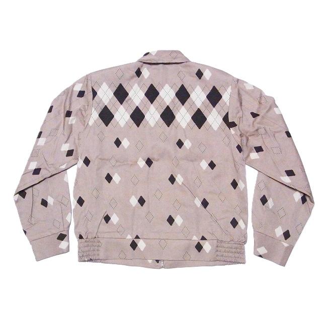 Dry Bones ドライボーンズ ギャバジンジャケット Border Argyle DJ-1210 ギャバジャン ボーダー アーガイル Gabardine Jacket (ベージュ)の画像