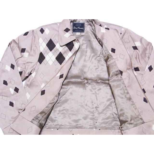 Dry Bones ドライボーンズ ギャバジンジャケット Border Argyle DJ-1210 ギャバジャン ボーダー アーガイル Gabardine Jacket (ベージュ)の画像