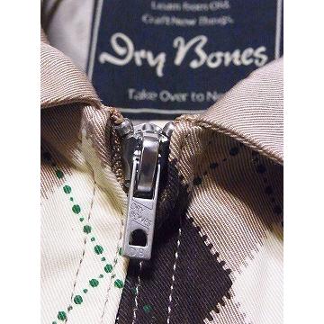 Dry Bones ドライボーンズ ギャバジンジャケット Border Argyle DJ-1210 ギャバジャン ボーダー アーガイル Gabardine Jacket (ベージュ)の画像