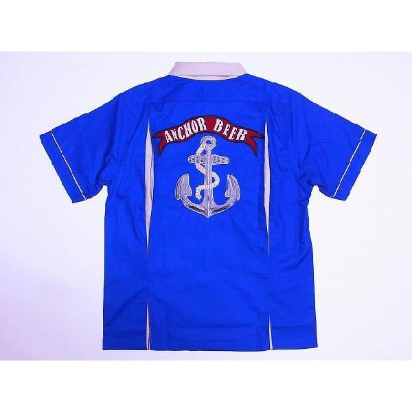 Dry Bones[ドライボーンズ] ボウリングシャツ ANCHOR BEER DS-1889 (BLUE)｜cream05