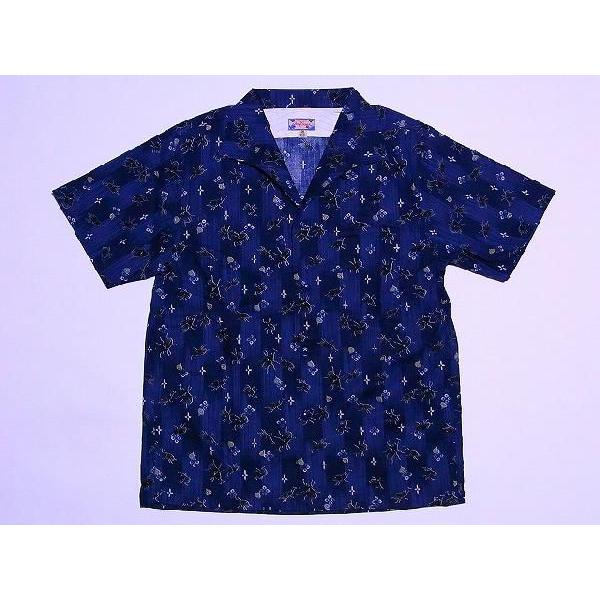 Dry Bones[ドライボーンズ] イタリアンカラーシャツ BEATLE 半袖 DS-1891 Printed Italian Collar Shirt (NAVY)｜cream05