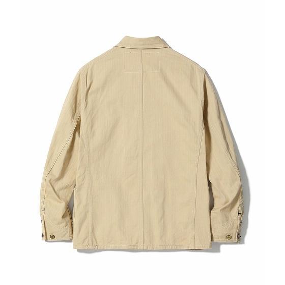 ヘッドライト HEADLIGHT カバーオール HD15908 ランダムヘリンボーン ワークコート ワークジャケット 10oz. RANDOM HBT WORK COAT (ホワイト/ONE-WASH)の画像